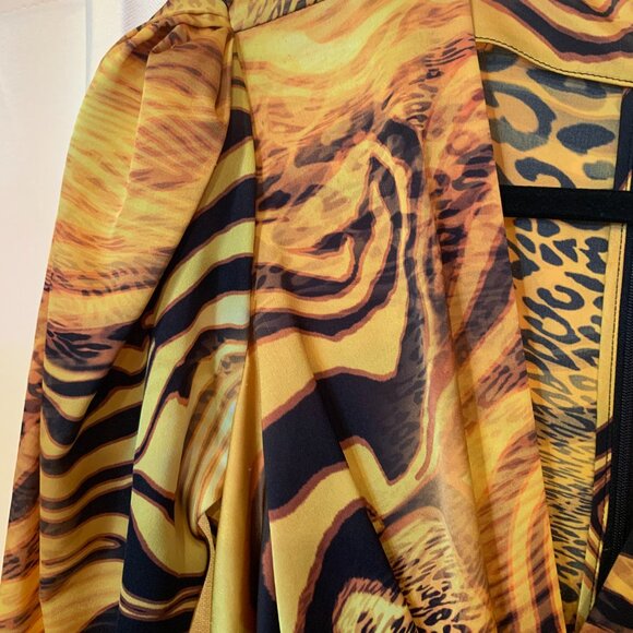 Marciano by Guess Gold Muse Animal Print Dress size S - Picture 3 of 4